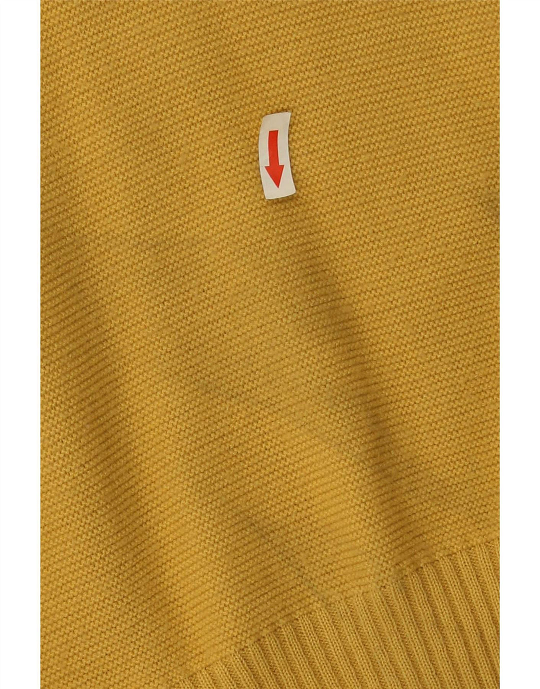 Vintage hombres V-cuello jumper suéter IT 52 poliéster amarillo grande