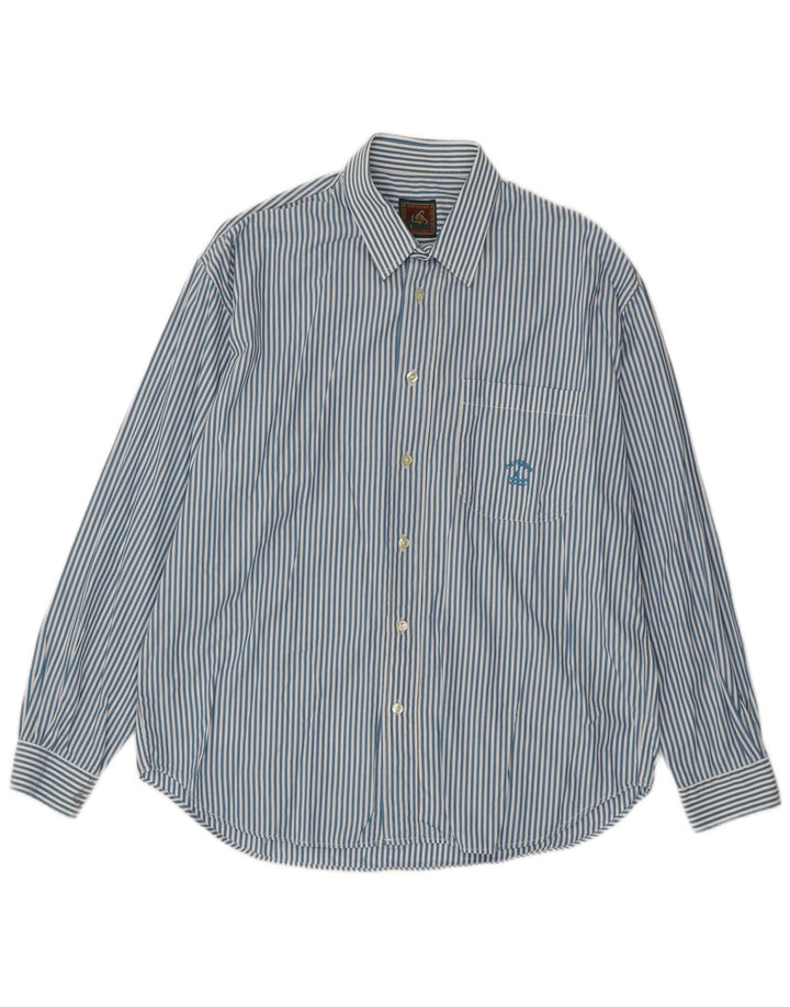 NAVIGARE Camisa Hombre Grande Algodón Rayas Azules