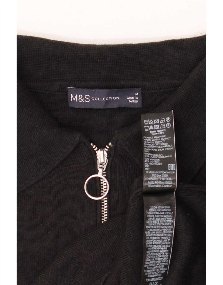 Marks & Spencer Polo para mujer UK 44 Medium Viscosa negra