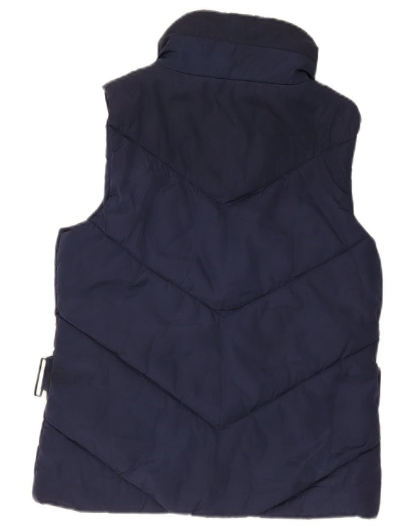 Zara Mujer Chaleco Acolchado UK 42 Medio Azul Marino Poliéster