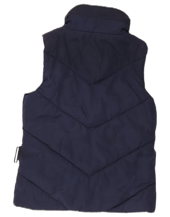 Zara Mujer Chaleco Acolchado UK 42 Medio Azul Marino Poliéster