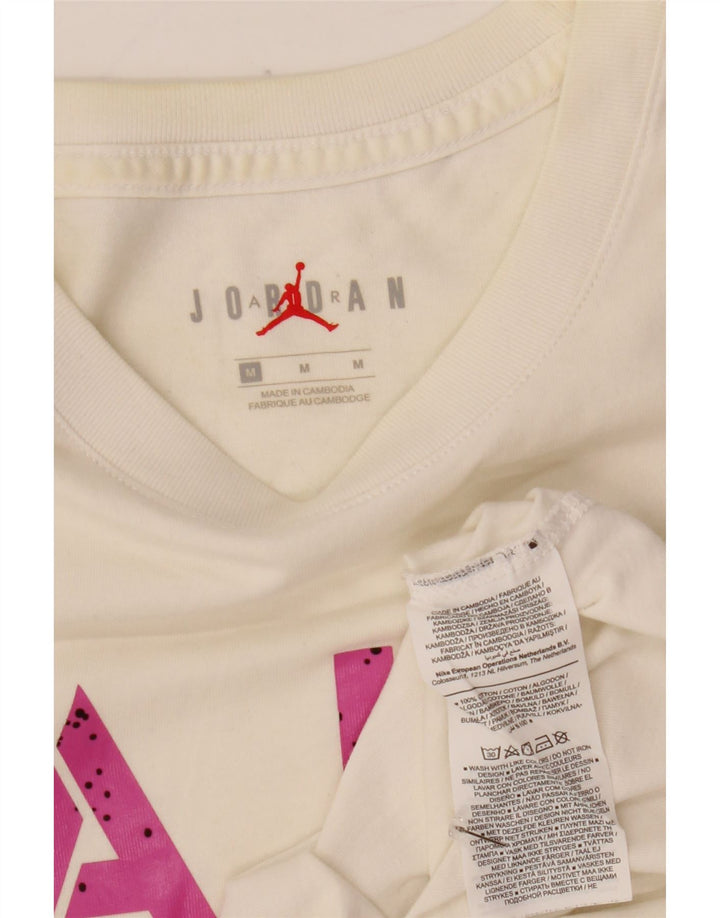 Jordan - Camiseta gráfica para hombre, parte superior de algodón blanco mediano