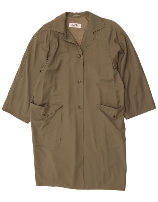 Max Mara Abrigo extragrande para mujer Reino Unido 14 Lana caqui grande