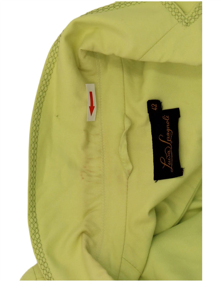 Luisa Spagnoli Chaqueta tipo blazer con 4 botones y manga 3/4 para mujer IT 42 Verde medio