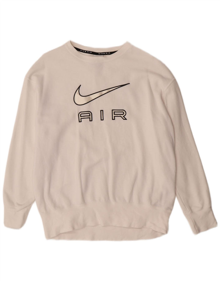 NIKE Hombre Loose Fit Graphic Sudadera Jumper XS Algodón Blanco