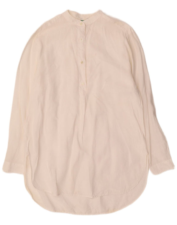 BENETTON Camisa tipo jersey larga para mujer UK 44 Medium Off White