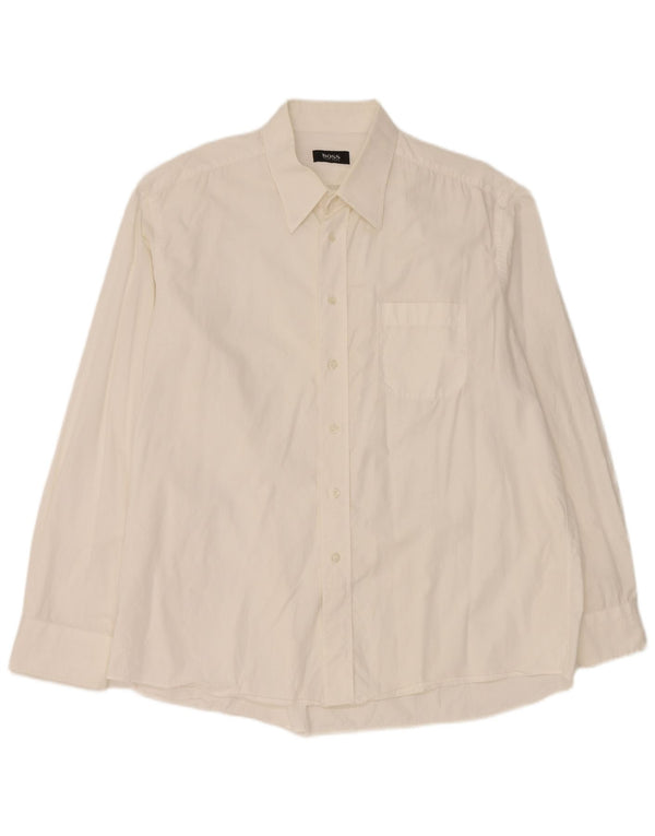 Camisa Hugo Boss Hombre Talla 44 17 1/2 XL Algodón Blanco