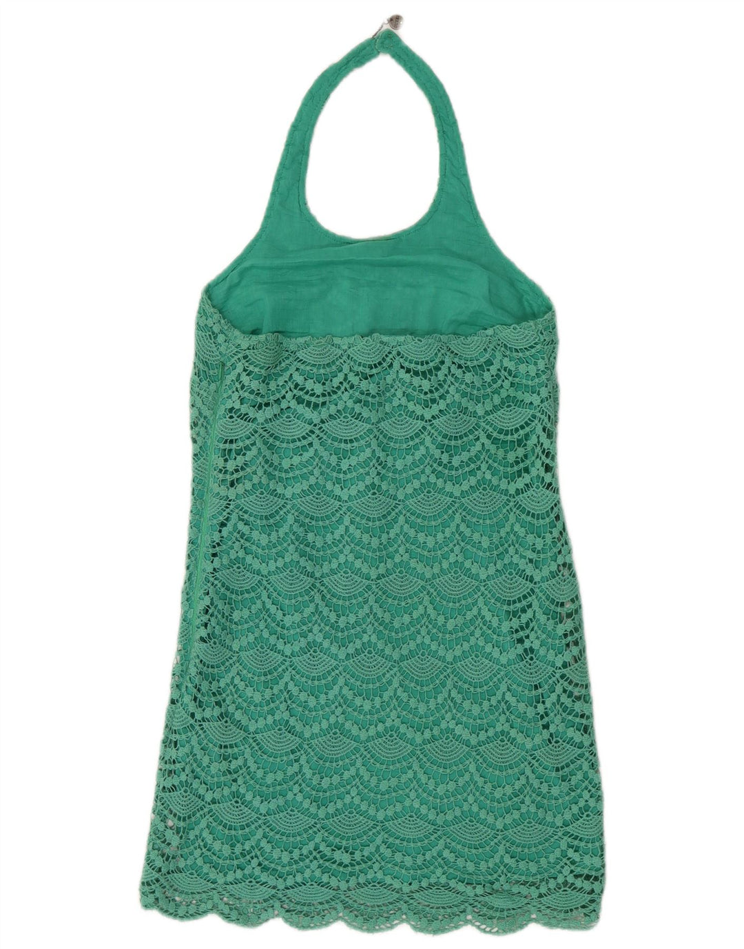GUESS Vestido halter de encaje para mujer UK 4 XS Algodón verde