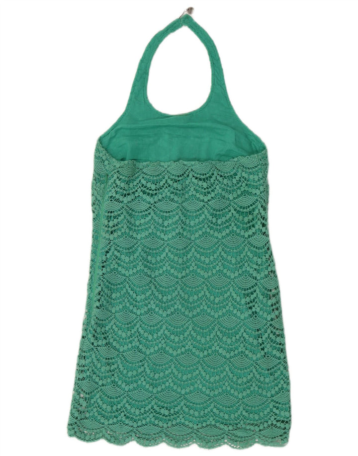 GUESS Vestido halter de encaje para mujer UK 4 XS Algodón verde