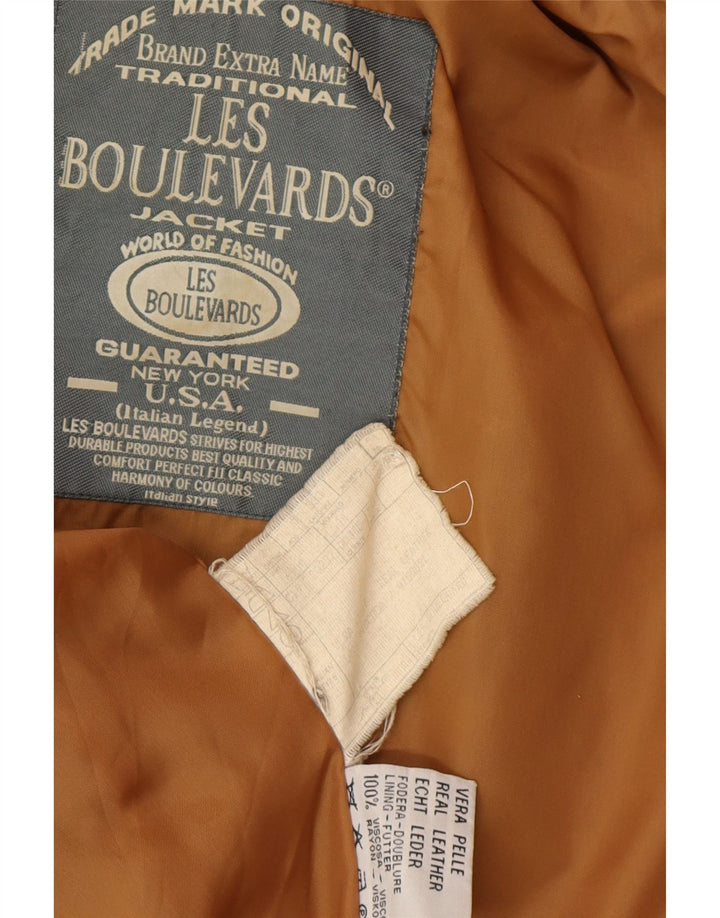 Les Boulevards Chaqueta bomber de ante para hombre IT 54 2XL Cuero marrón