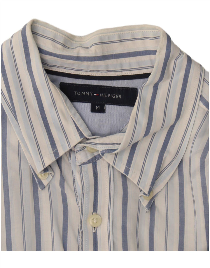 Camisa Tommy Hilfiger Hombre de Manga Corta de Rayas Azul Medio