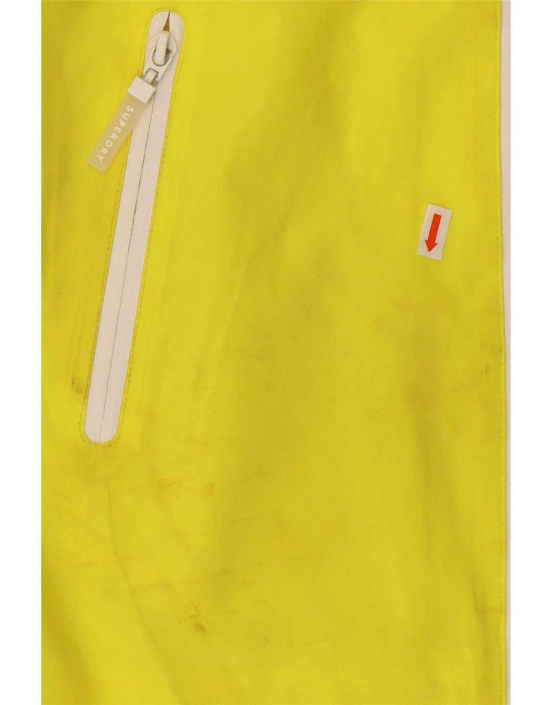 Superdry Chaqueta impermeable con capucha para mujer, Reino Unido 40, Poliéster amarillo medio
