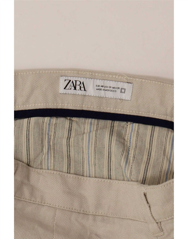 Zara Mens Chino Shorts EU 40 Medium W31 Beige