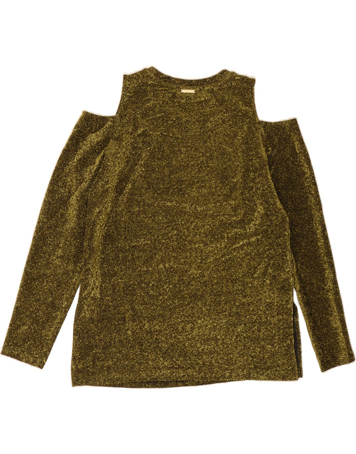 MICHAEL KORS Womens Blouse Top UK 12 Medium Gold Polyester Vintage Michael Kors and Second-Hand Michael Kors from Messina Hembry 