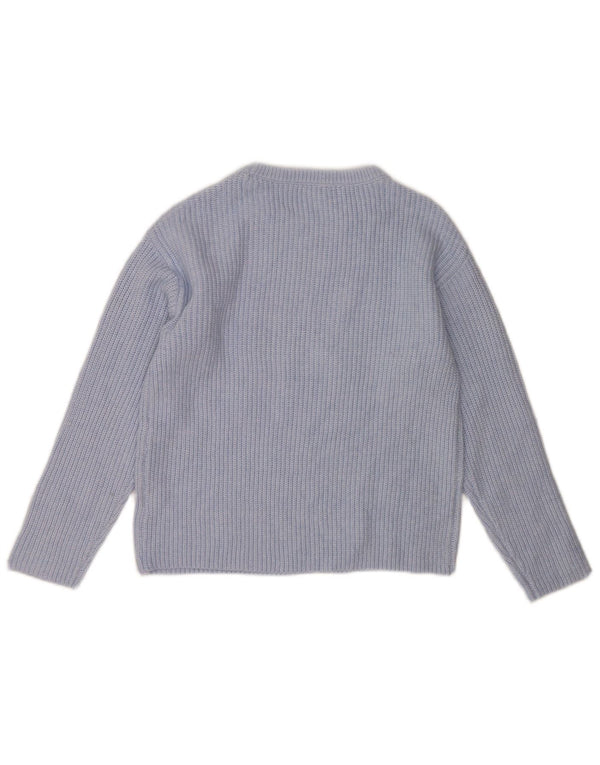 Marks & Spencer Jersey con Cuello Barco para Mujer UK 10 Pequeño Poliéster Azul