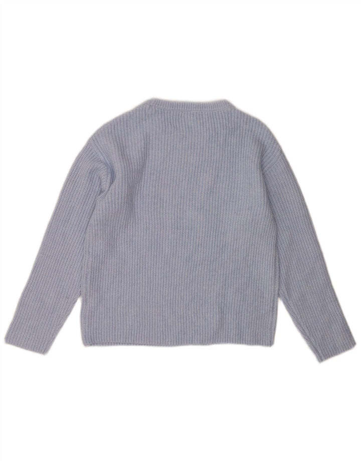 Marks & Spencer Jersey con Cuello Barco para Mujer UK 10 Pequeño Poliéster Azul