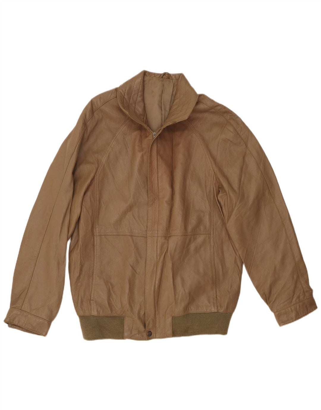 VINTAGE Chaqueta de cuero para hombre Reino Unido 38 Cuero marrón medio