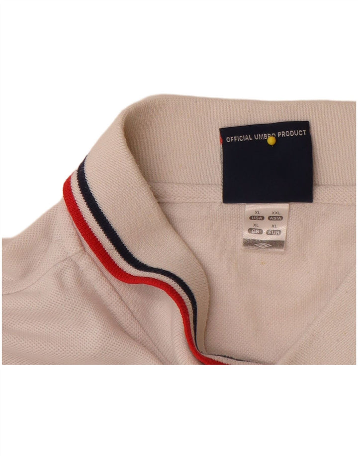 Polo Umbro Inglaterra Hombre XL Poliéster Blanco
