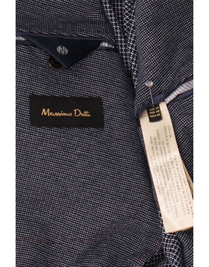 Massimo Dutti Chaqueta Blazer de 2 Botones para Hombre EU 58 2XL Azul Marino Algodón