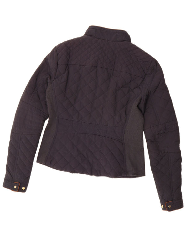 Zara Mujer Chaqueta Acolchada UK 40 Mediano Azul Marino Colorblock