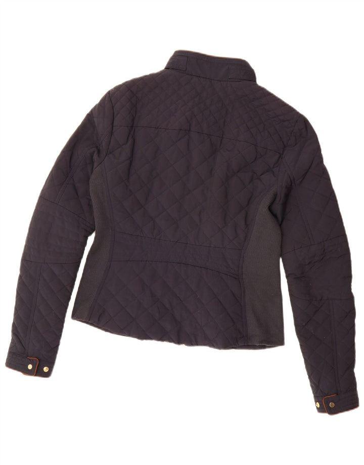 Zara Mujer Chaqueta Acolchada UK 40 Mediano Azul Marino Colorblock