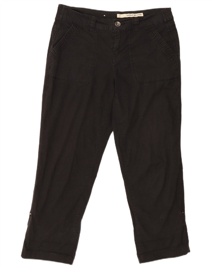 DKNY Pantalones cortos rectos para mujer US 8 Medium W30 L25 Algodón negro