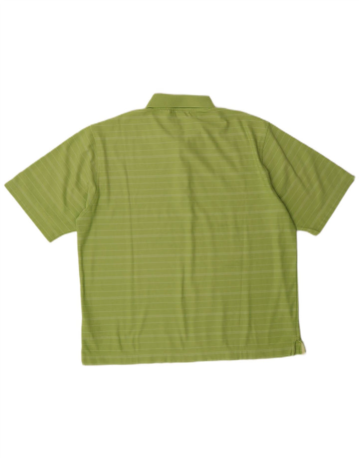 NIKE Polo Fit Dry para hombre UK 42/44 Poliéster a rayas verdes grandes