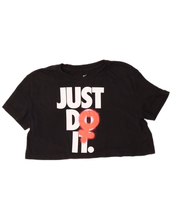 Nike Camiseta holgada con estampado gráfico para mujer UK 44 Mediano Negro Algodón