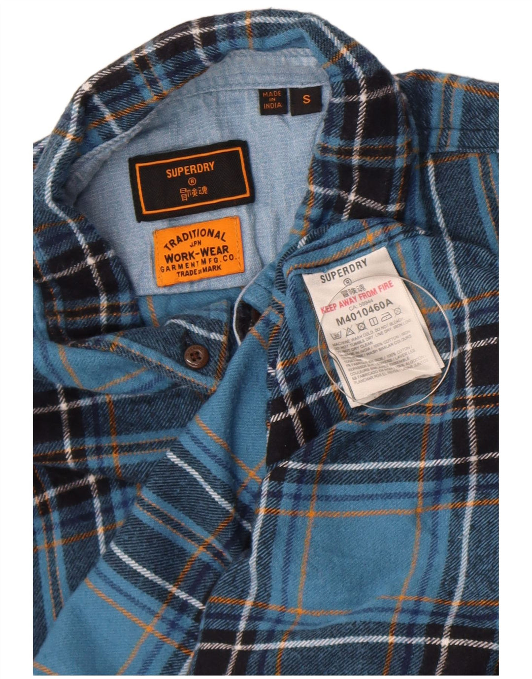 Superdry Camisa De Franela De Algodón A Cuadros Azul Pequeño