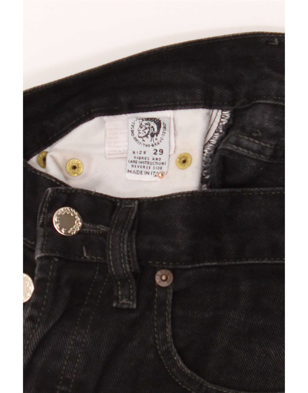Diesel Hombre Zathan Vaqueros Rectos W29 L32 Algodón Negro