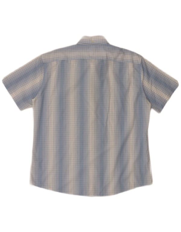 Ben Sherman Camisa de manga corta para hombre 4XL Algodón a cuadros azul