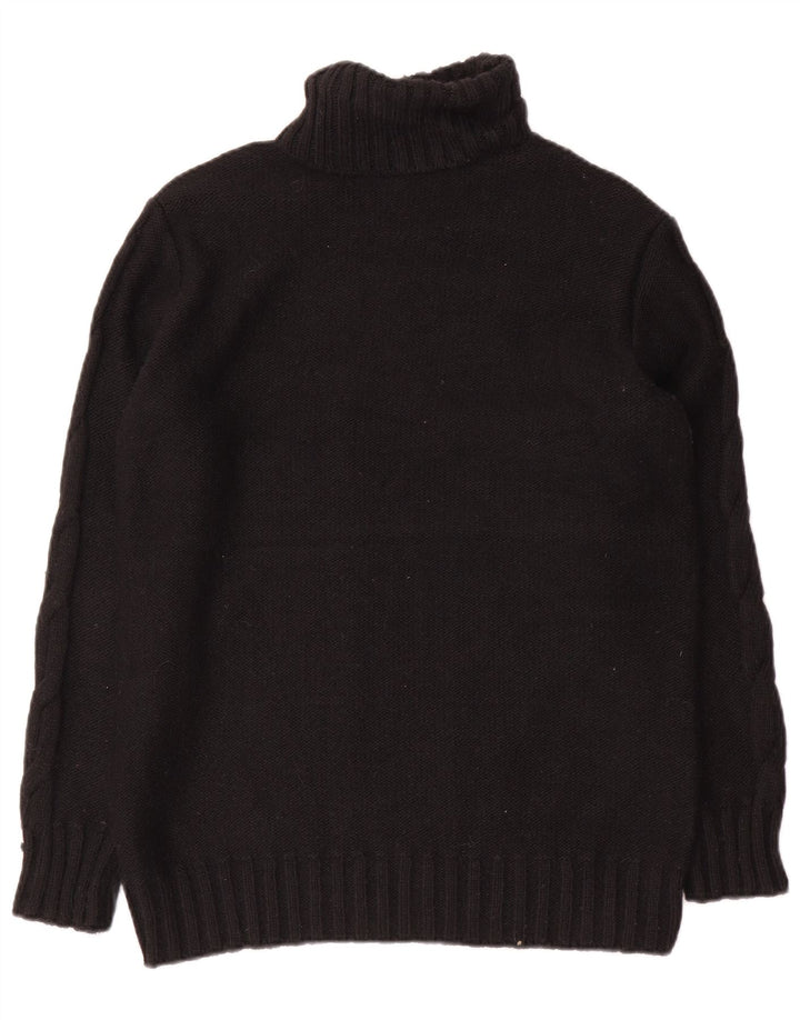 Marks & Spencer Jersey con cuello vuelto para hombre, pequeño, acrílico negro