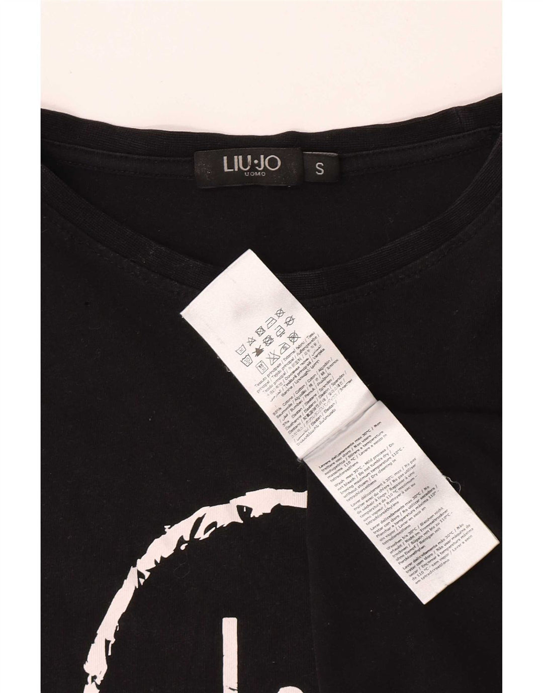 Liu Jo - Camiseta gráfica para hombre, talla pequeña, algodón negro