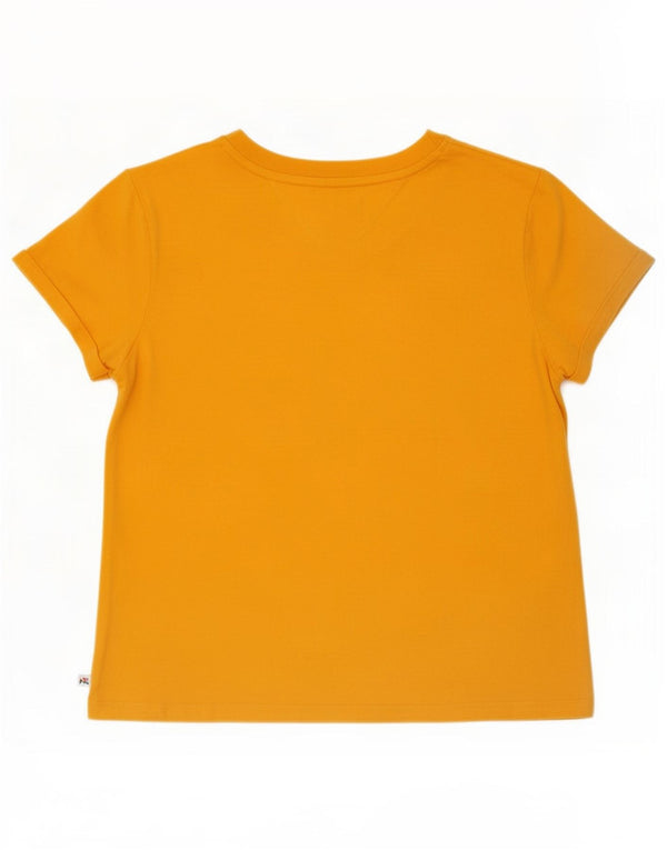 Tommy Hilfiger Womens T-Shirt Top UK 14 Medium Orange Cotton