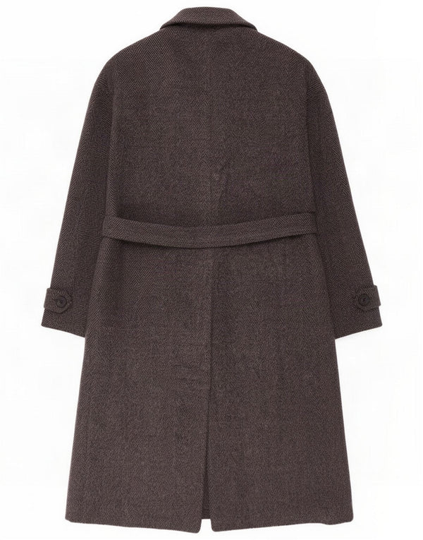 Abrigo extragrande para mujer Marella UK 10 Small Grey Herringbone Wool