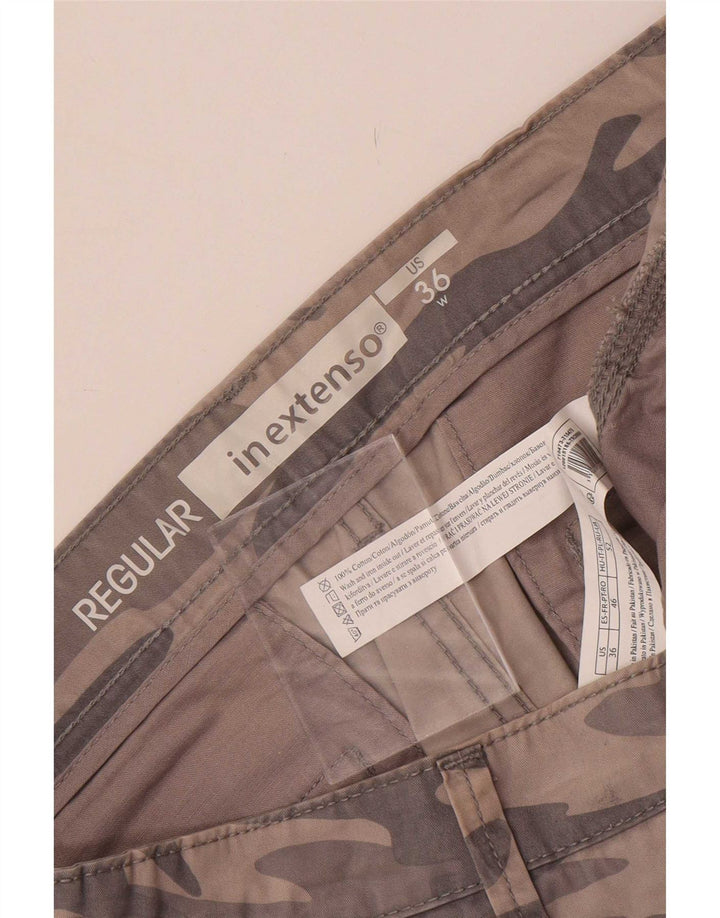 In Extenso Pantalones cortos cargo regulares para hombre W36 Algodón de camuflaje gris grande
