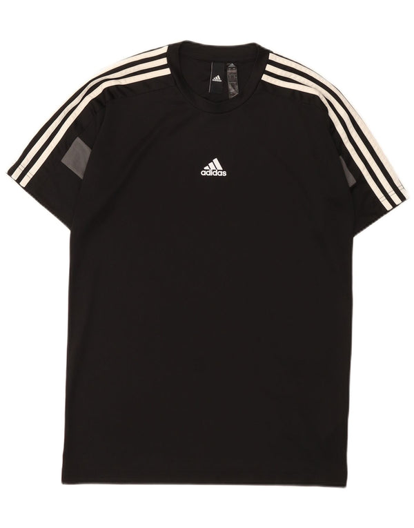 Adidas Hombre Aeroready Camiseta Top Pequeño Negro Colorblock Poliéster