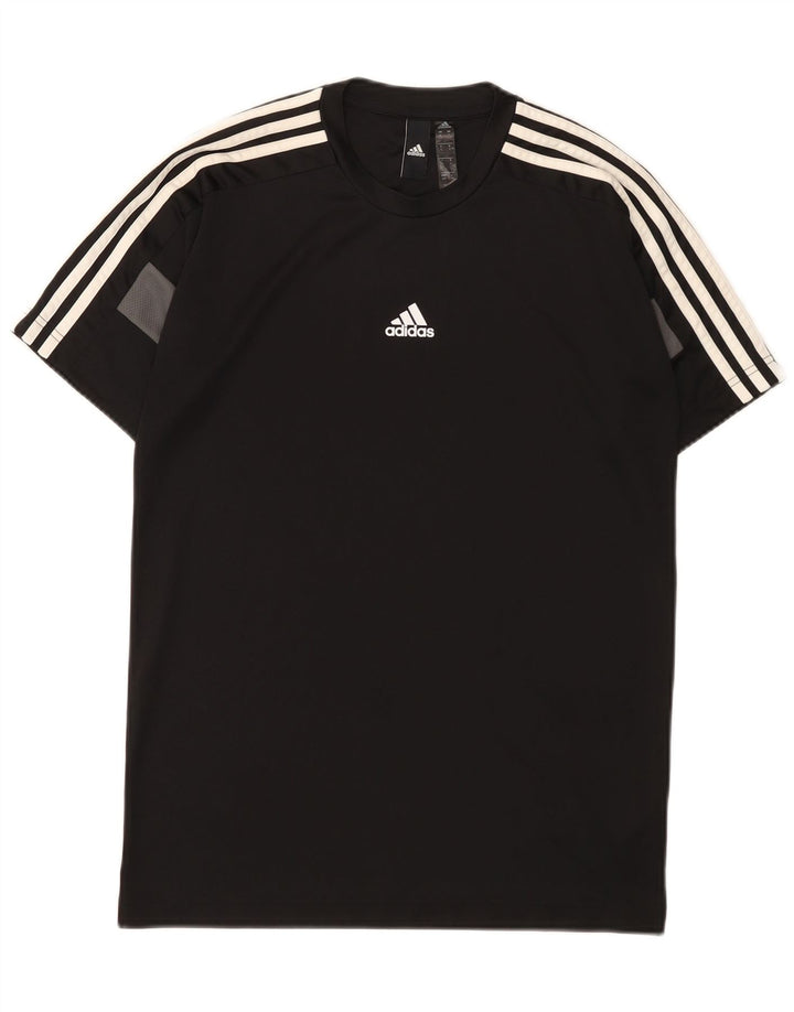 Adidas Hombre Aeroready Camiseta Top Pequeño Negro Colorblock Poliéster