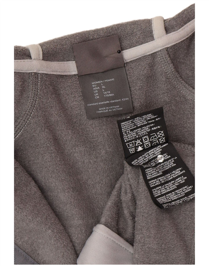 Jack Wolfskin Sudadera con capucha y cremallera para mujer UK 14/16 Grande Gris Poliéster