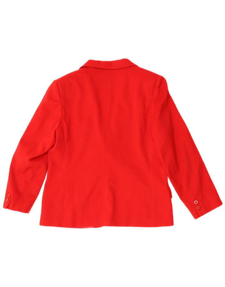 Alba Fornari Chaqueta Blazer de 2 Botones para Mujer IT 46 Lana Roja Grande