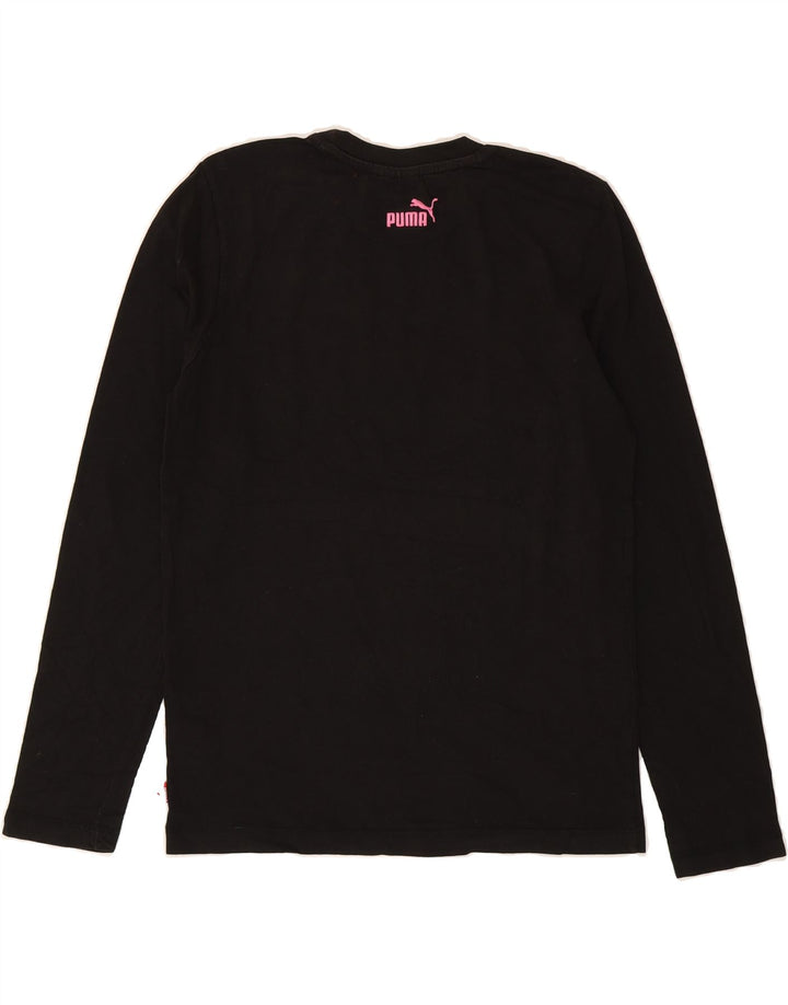 PUMA Womens Graphic Top Long Sleeve UK 10 Small Black Cotton Vintage Puma and Second-Hand Puma from Messina Hembry 