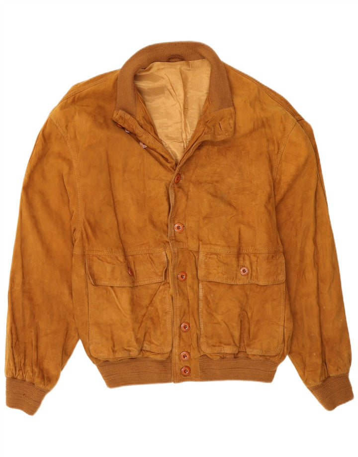Chaqueta bomber de ante Gara para hombre IT 48 Cuero beige medio