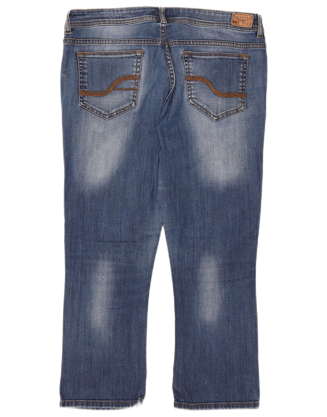 FAT FACE Vaqueros Capri para Mujer UK 14 Large W32 L23 Azul