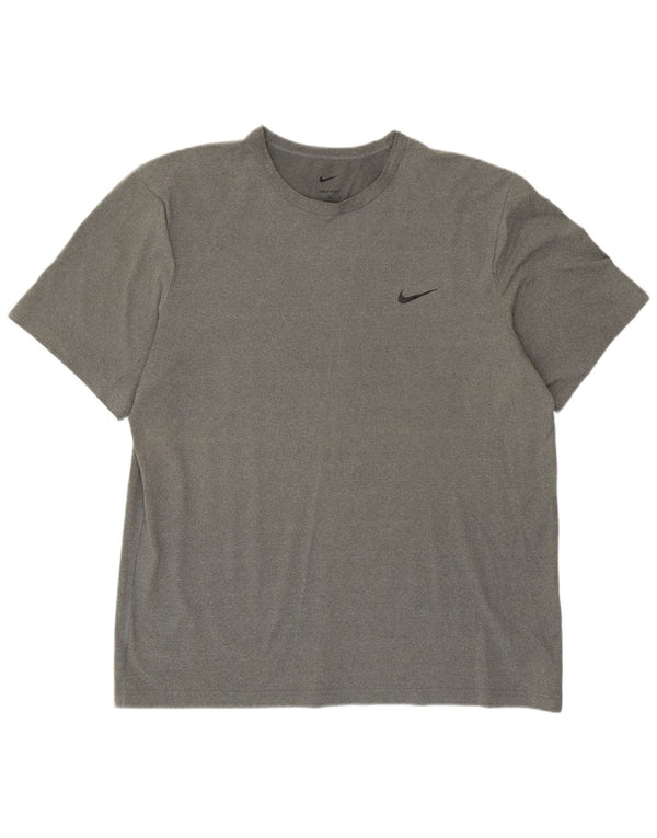 Camiseta Nike Dri Fit para hombre Top poliéster gris grande