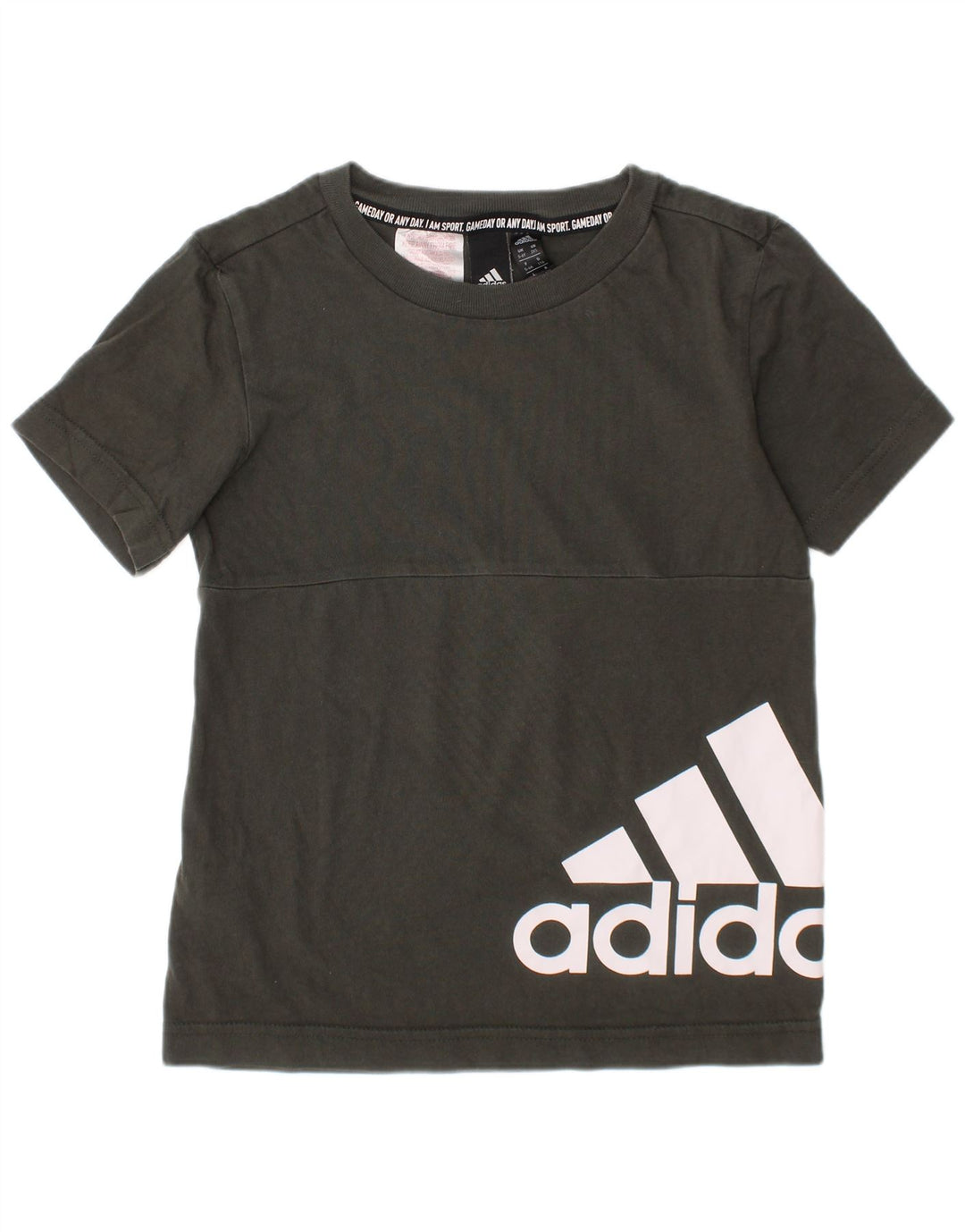 Adidas Camiseta gráfica para niños 5-6 años Caqui Algodón