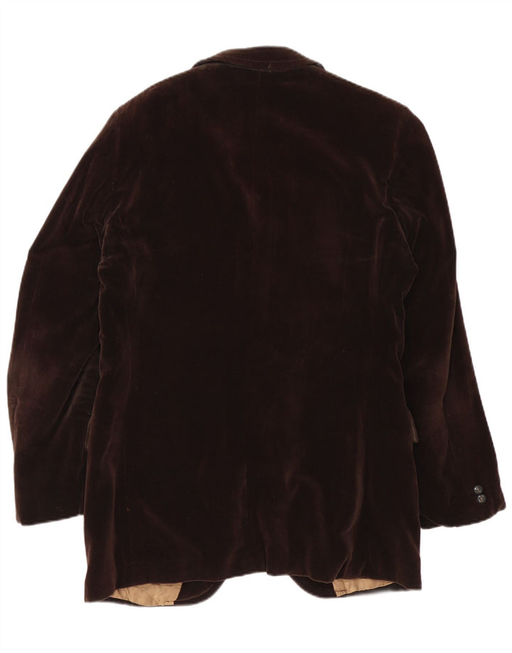 Vintage hombres 2 botones terciopelo chaqueta blazer IT 50 marrón grande