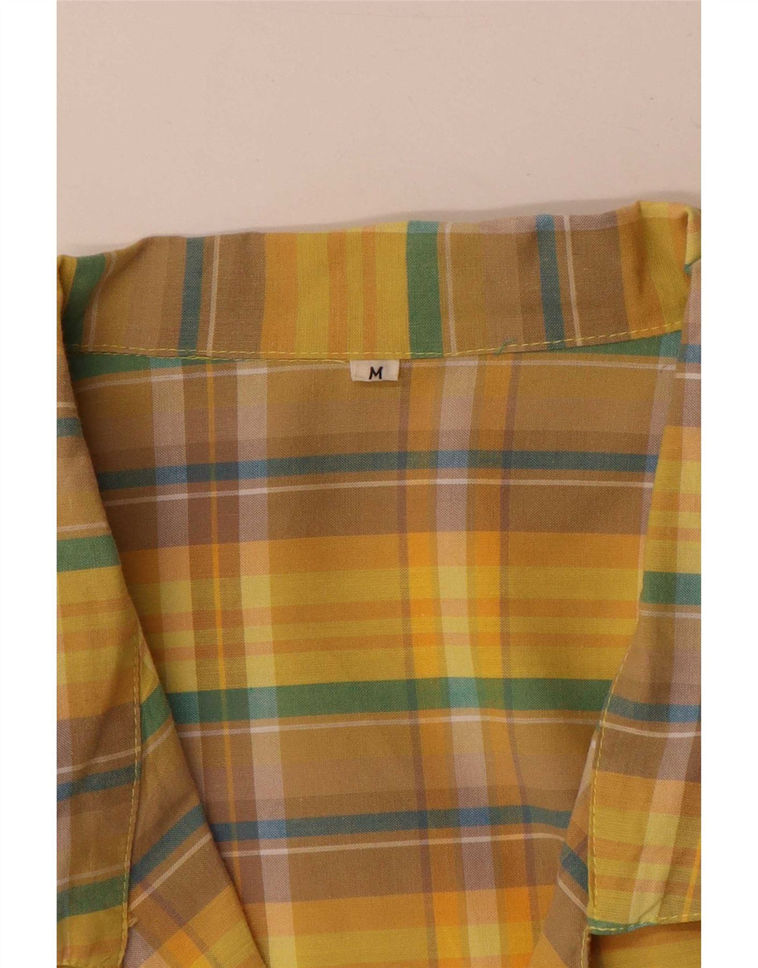 Vintage mujer 2 botones chaqueta blazer de gran tamaño Reino Unido 14 cheque amarillo medio