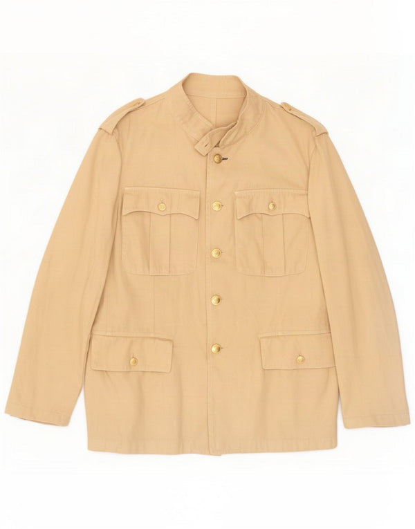 Chaqueta militar vintage para hombre IT 50 Large Beige Cotton Classic