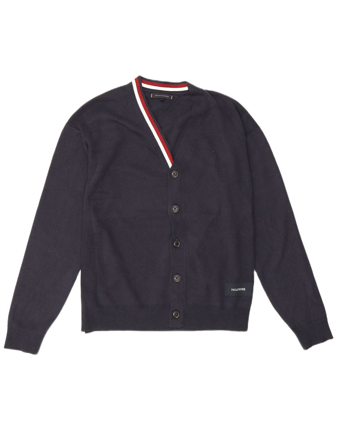 Tommy Hilfiger Suéter tipo cárdigan para hombre Algodón azul marino mediano