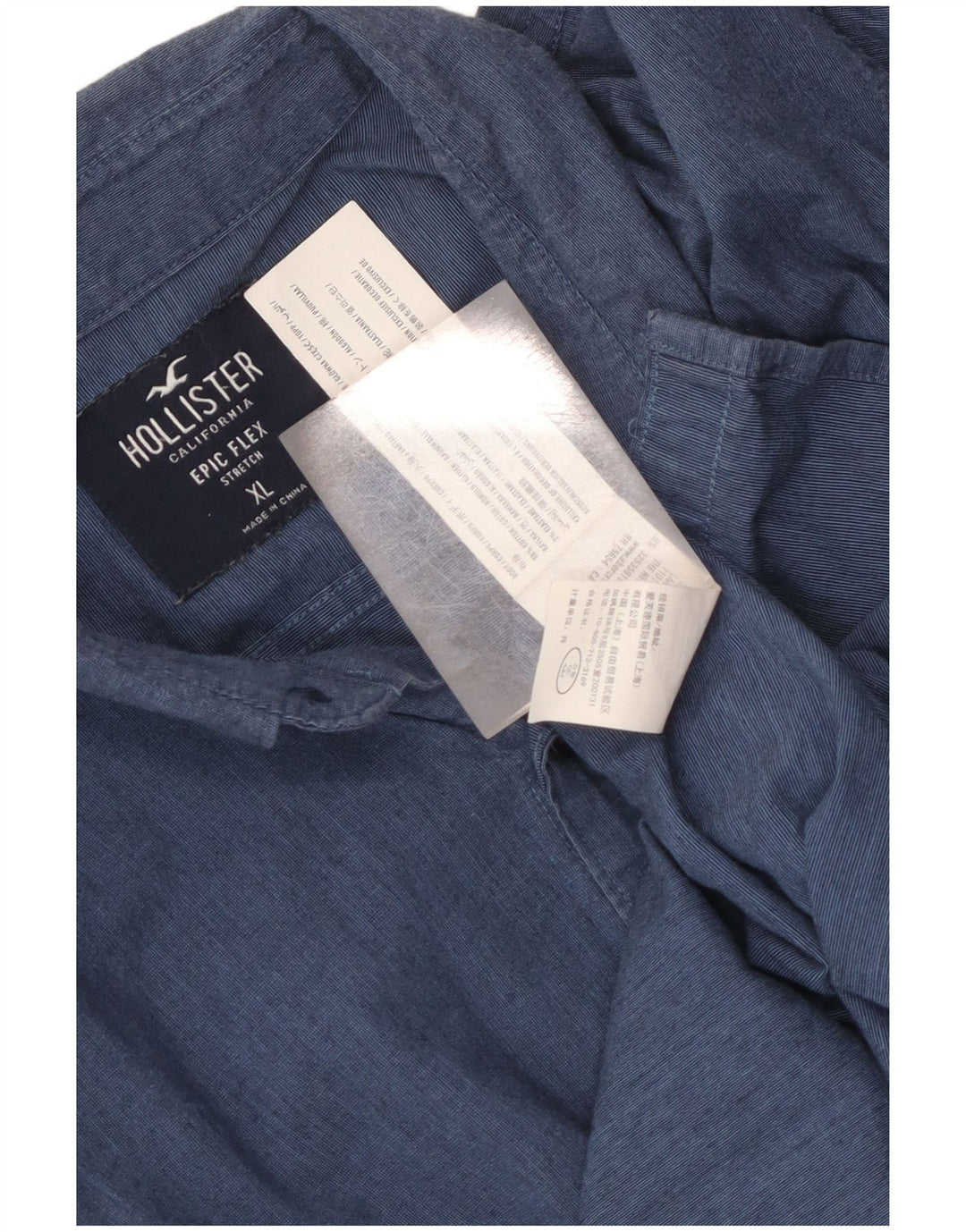 Camisa Hollister Hombre XL Algodón Azul